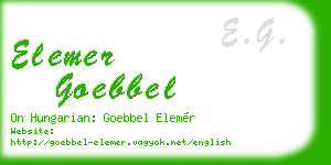 elemer goebbel business card